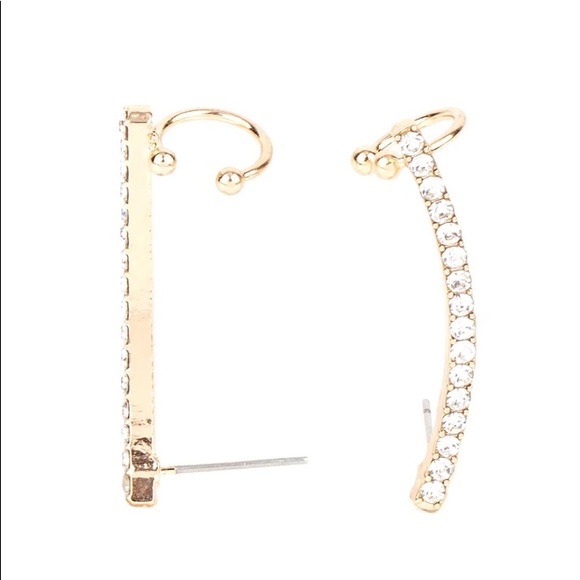 Gold ear crawler earrings - Picture 1 of 2